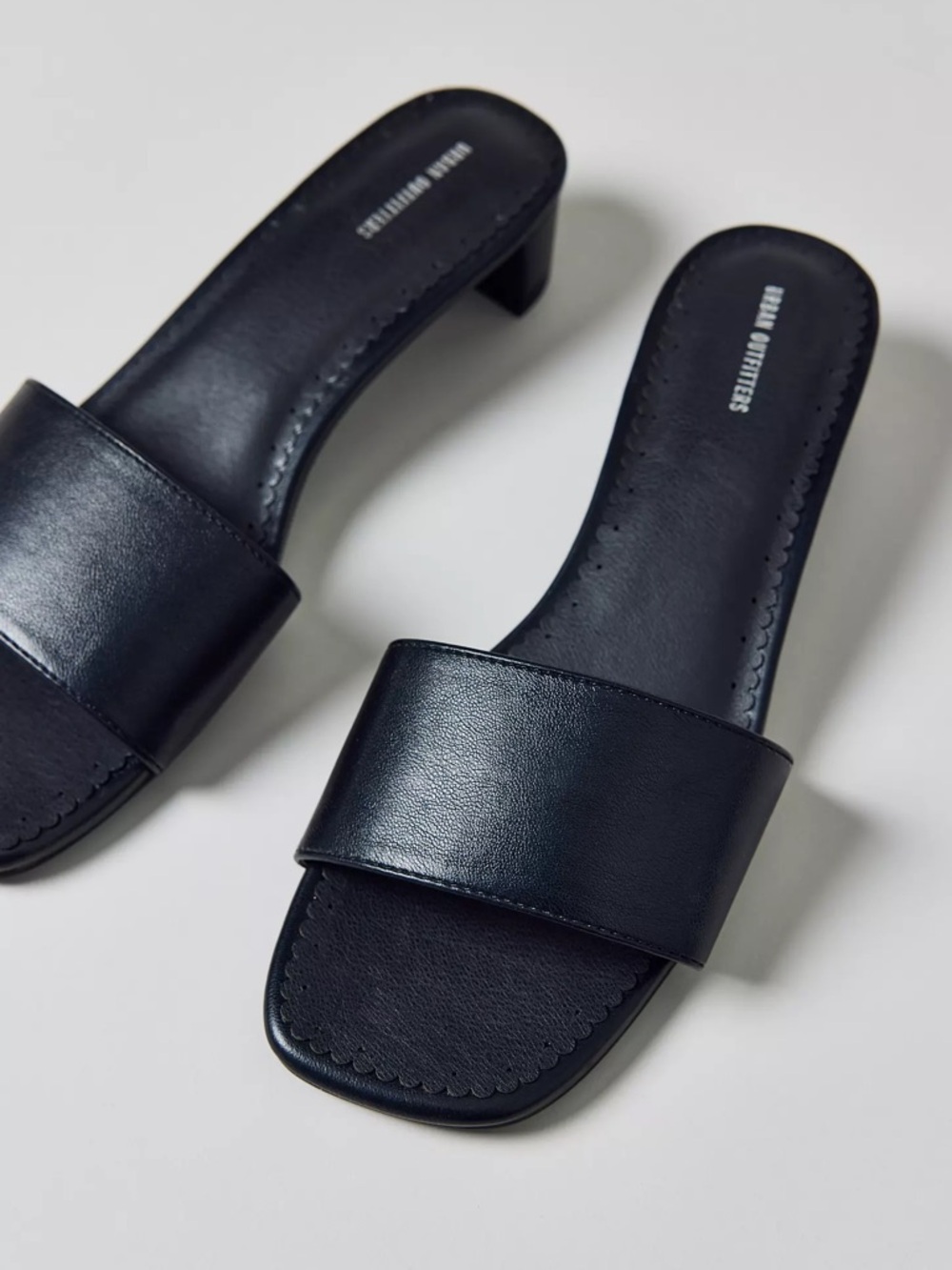 Urban Outfitters Black Wide-Strap Slide Sandals